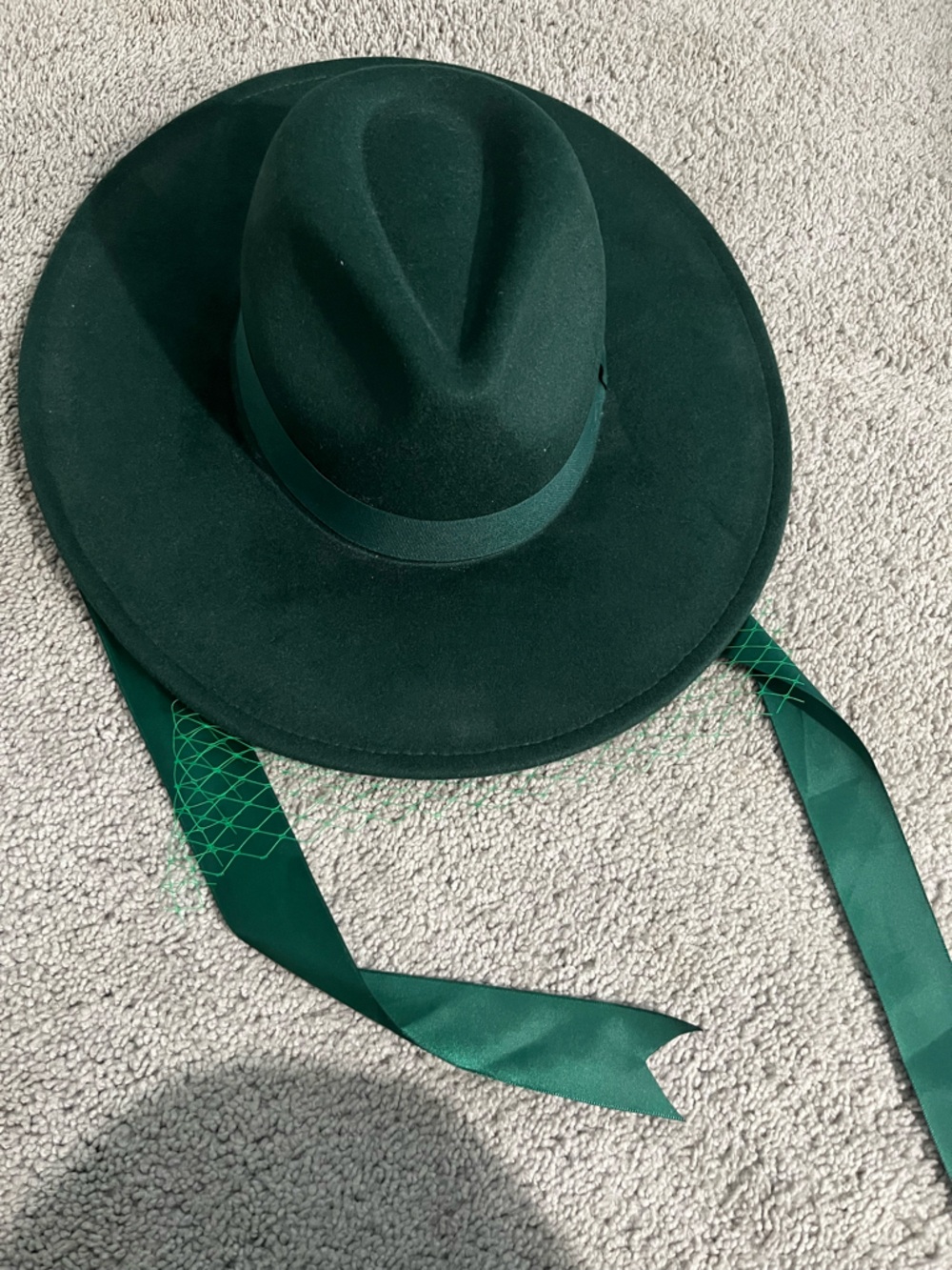 Lively ghosts veiled wide brim hat.